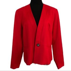 Pendleton SZ 14 Red Virgin Wool Classic One Button Blazer